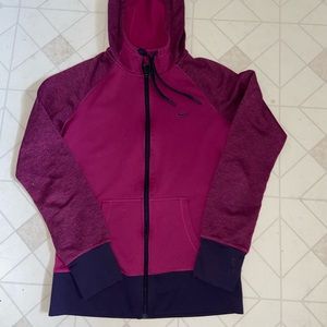 magenta Nike zip up hoodie